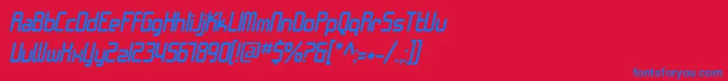 SfChromeFendersOblique Font – Blue Fonts on Red Background