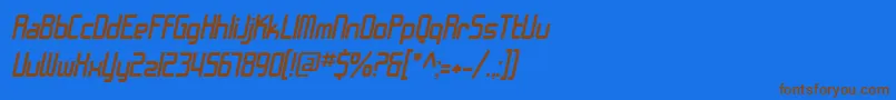 SfChromeFendersOblique Font – Brown Fonts on Blue Background