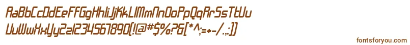 SfChromeFendersOblique-fontti – ruskeat fontit valkoisella taustalla