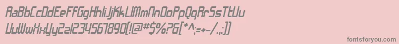 Fonte SfChromeFendersOblique – fontes cinzas em um fundo rosa