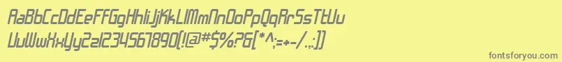 フォントSfChromeFendersOblique – 黄色の背景に灰色の文字