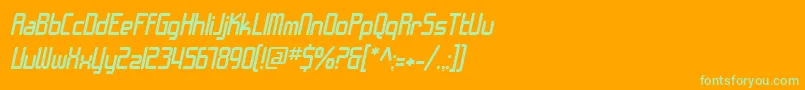 フォントSfChromeFendersOblique – オレンジの背景に緑のフォント