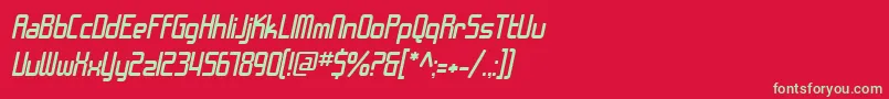 フォントSfChromeFendersOblique – 赤い背景に緑の文字