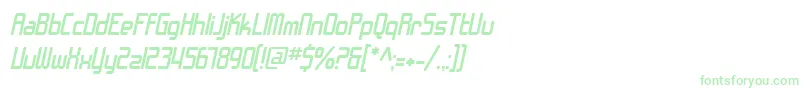 フォントSfChromeFendersOblique – 白い背景に緑のフォント
