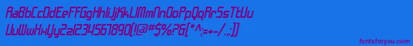 SfChromeFendersOblique Font – Purple Fonts on Blue Background