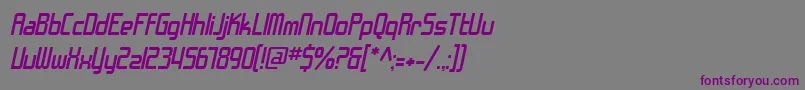 Шрифт SfChromeFendersOblique – фиолетовые шрифты на сером фоне