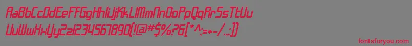 SfChromeFendersOblique Font – Red Fonts on Gray Background