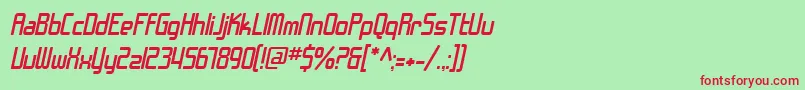 SfChromeFendersOblique Font – Red Fonts on Green Background