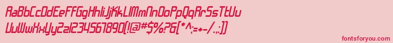 Шрифт SfChromeFendersOblique – красные шрифты на розовом фоне