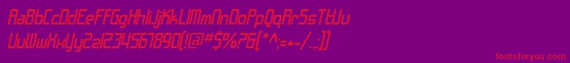 SfChromeFendersOblique Font – Red Fonts on Purple Background