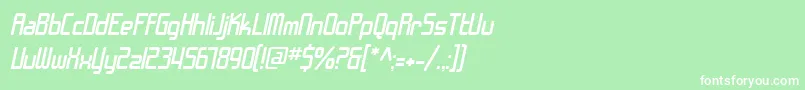 SfChromeFendersOblique Font – White Fonts on Green Background