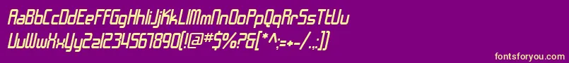 SfChromeFendersOblique Font – Yellow Fonts on Purple Background