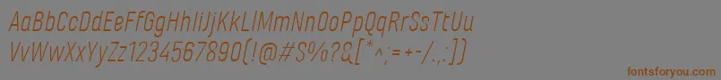 Шрифт MarianinaFyLightItalic – коричневые шрифты на сером фоне