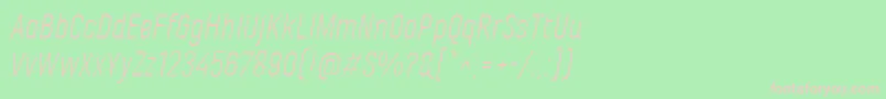 MarianinaFyLightItalic Font – Pink Fonts on Green Background