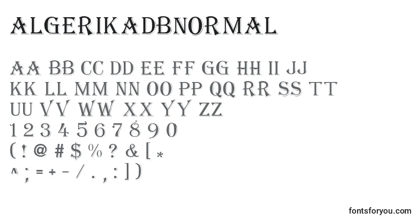 Czcionka AlgerikadbNormal – alfabet, cyfry, specjalne znaki