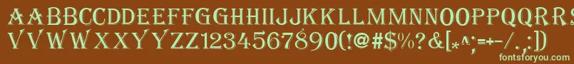 AlgerikadbNormal Font – Green Fonts on Brown Background