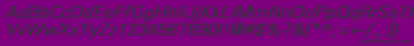 UniversLightBoldItalic Font – Black Fonts on Purple Background