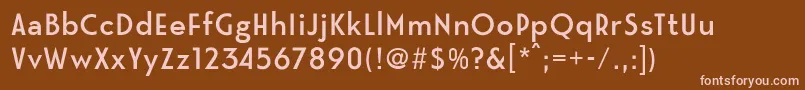Czcionka ModernM – różowe czcionki na brązowym tle