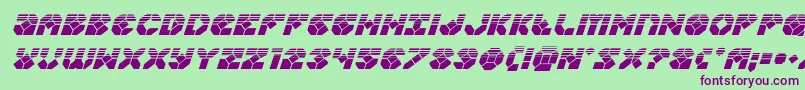 Zoomrunnerhalfital Font – Purple Fonts on Green Background