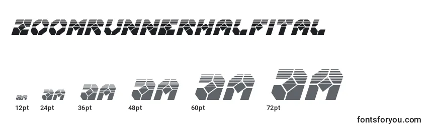 Размеры шрифта Zoomrunnerhalfital