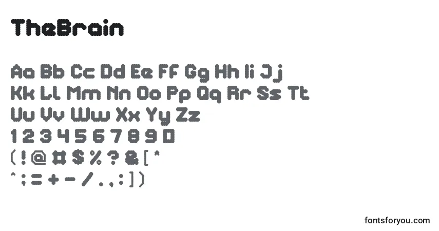 A fonte TheBrain – alfabeto, números, caracteres especiais