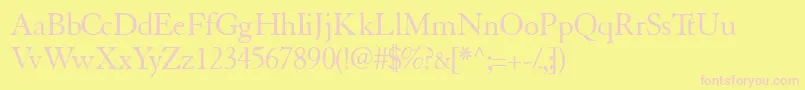 Tiascossk Font – Pink Fonts on Yellow Background