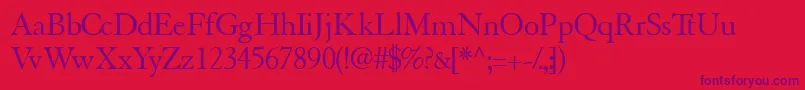 Tiascossk Font – Purple Fonts on Red Background