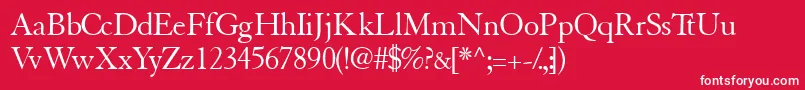 Tiascossk Font – White Fonts on Red Background