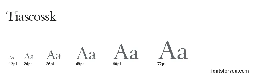 Размеры шрифта Tiascossk