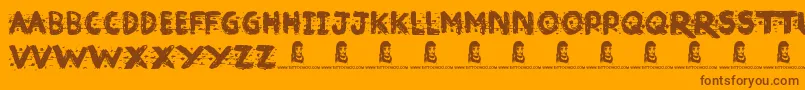 BrokenInk Font – Brown Fonts on Orange Background