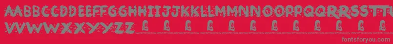 BrokenInk Font – Gray Fonts on Red Background