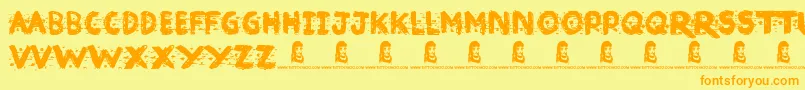 BrokenInk Font – Orange Fonts on Yellow Background