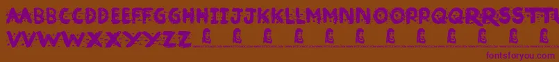 BrokenInk Font – Purple Fonts on Brown Background