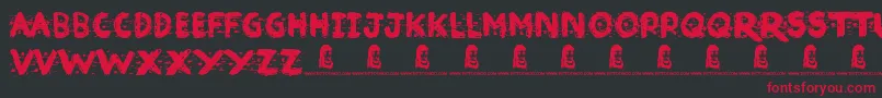 フォントBrokenInk – 黒い背景に赤い文字
