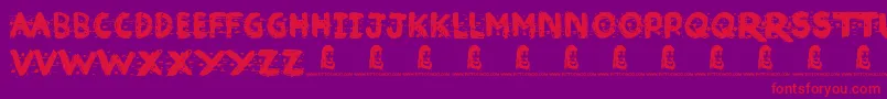 Police BrokenInk – polices rouges sur fond violet