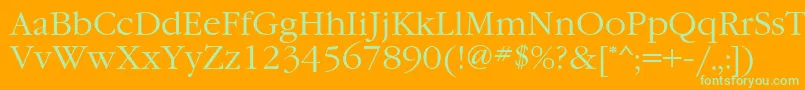 GaramondtttNormal Font – Green Fonts on Orange Background