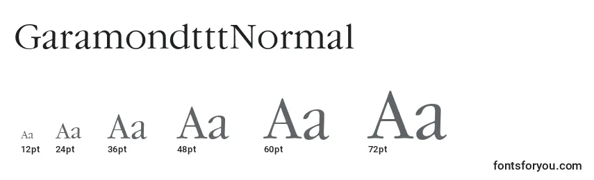 Размеры шрифта GaramondtttNormal