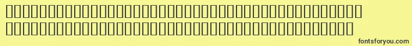 BulmerMtRegularExpertItalic-fontti – mustat fontit keltaisella taustalla