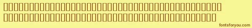 フォントBulmerMtRegularExpertItalic – 茶色の文字が黄色の背景にあります。