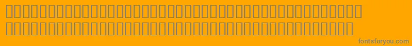 BulmerMtRegularExpertItalic-fontti – harmaat kirjasimet oranssilla taustalla
