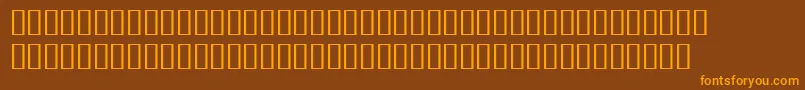 フォントBulmerMtRegularExpertItalic – オレンジ色の文字が茶色の背景にあります。