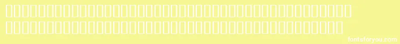 BulmerMtRegularExpertItalic-fontti – valkoiset fontit keltaisella taustalla