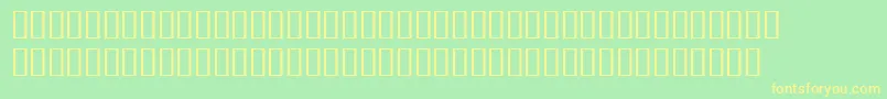 BulmerMtRegularExpertItalic-fontti – keltaiset fontit vihreällä taustalla