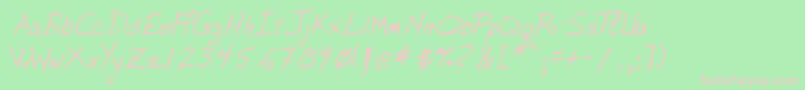 Lehn077 Font – Pink Fonts on Green Background