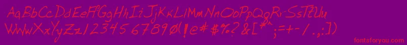 Lehn077 Font – Red Fonts on Purple Background