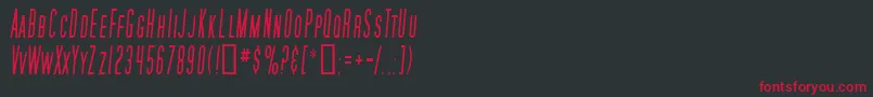 SfMoviePosterCondensedItalic Font – Red Fonts on Black Background