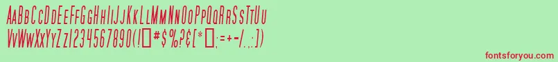 SfMoviePosterCondensedItalic Font – Red Fonts on Green Background