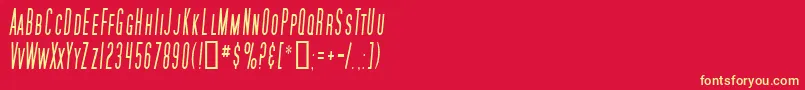 SfMoviePosterCondensedItalic Font – Yellow Fonts on Red Background