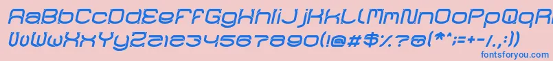 フォントRaynalizItalic – ピンクの背景に青い文字