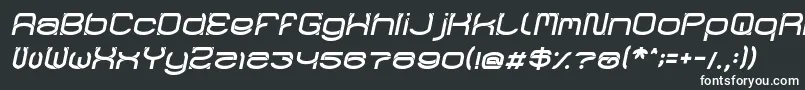 RaynalizItalic-fontti – valkoiset fontit mustalla taustalla